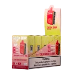 California Cherry Geek Bar Pulse 5-pack display box with nicotine warning label