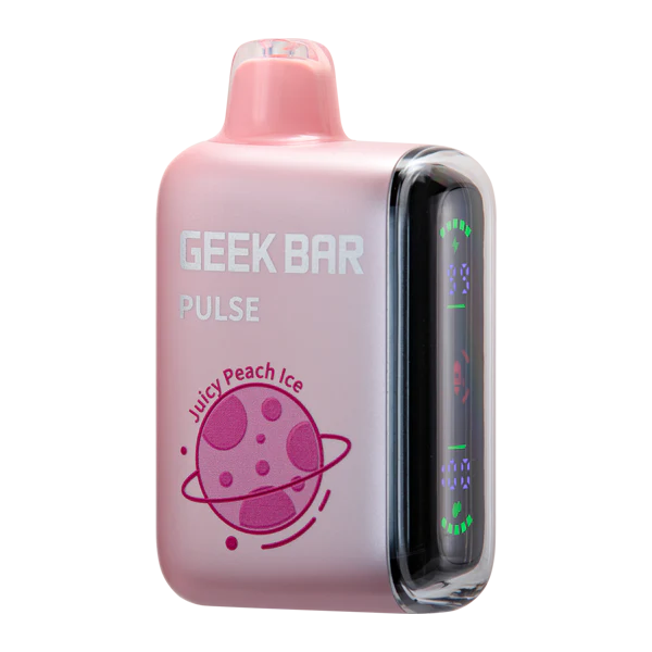 Juicy Peach Ice Geek Bar Pulse disposable vape device