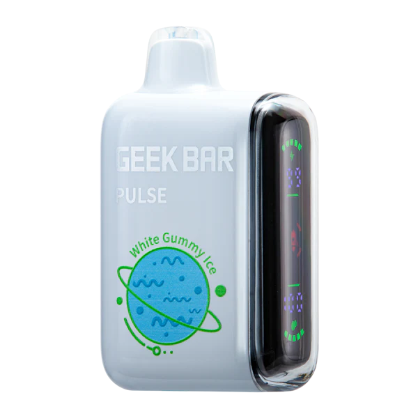 White Gummy Ice Geek Bar Pulse disposable vape device